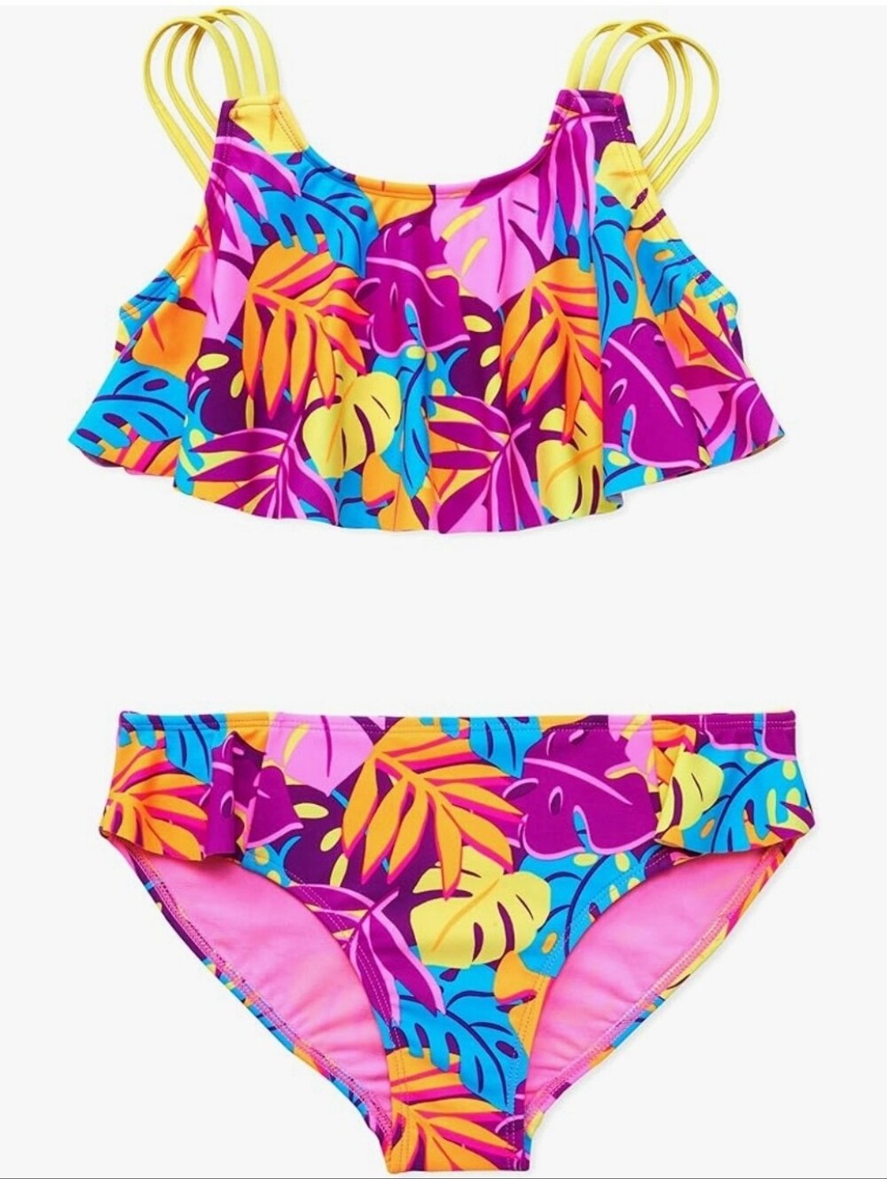 Fun Bright Colored Leaf Bikini